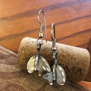 Sterling bear earrings